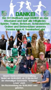 Einladung zum 4. Vereinsfest des SV Moßbach am 16.08.2025