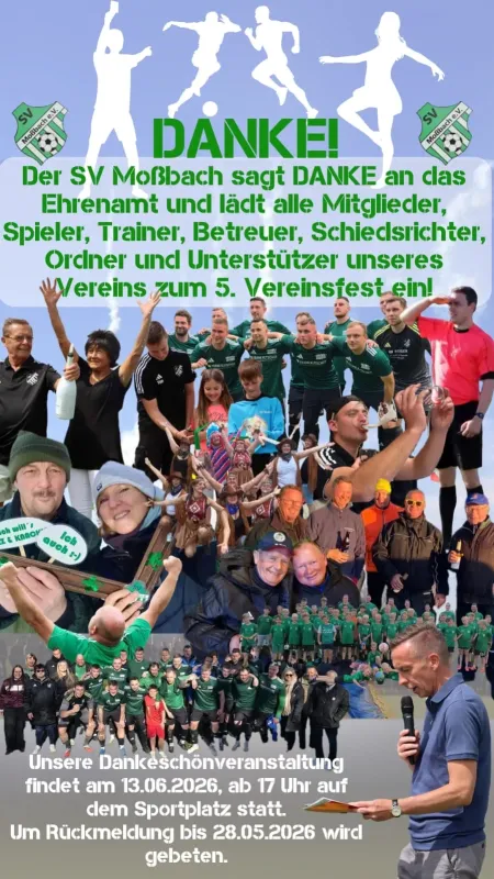 Herzliche Einladung zum Vereinsfest und zur Saisonabschlussfeier am 13. Juni