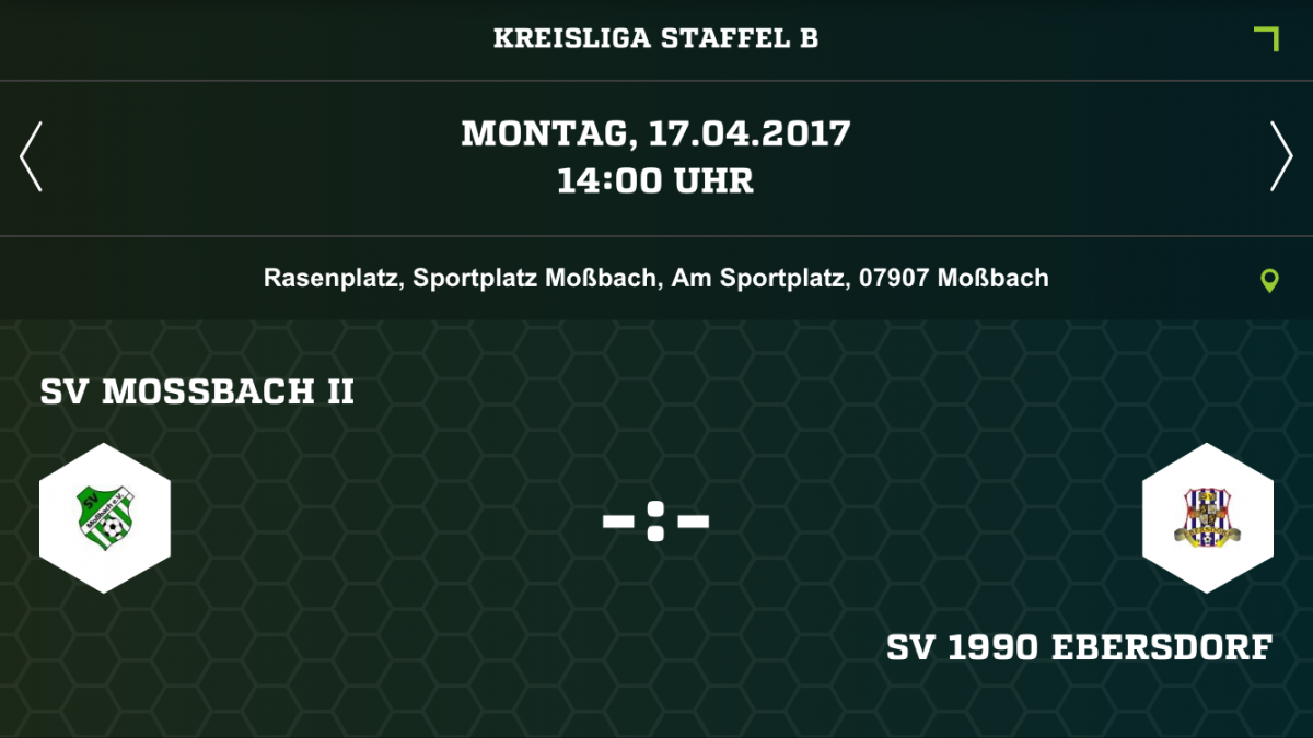 Ostermontag: Moßbach II gegen Ebersdorf