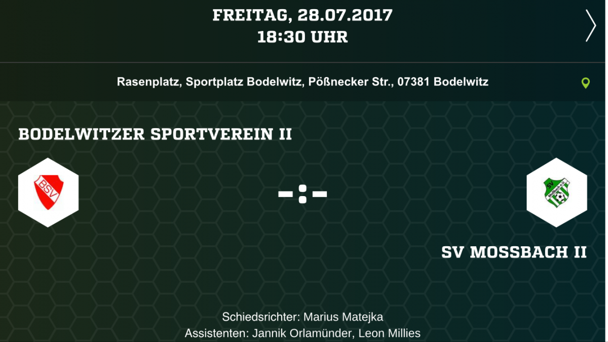 Erstes Pflichtspiel für unsere 2. Mannschaft