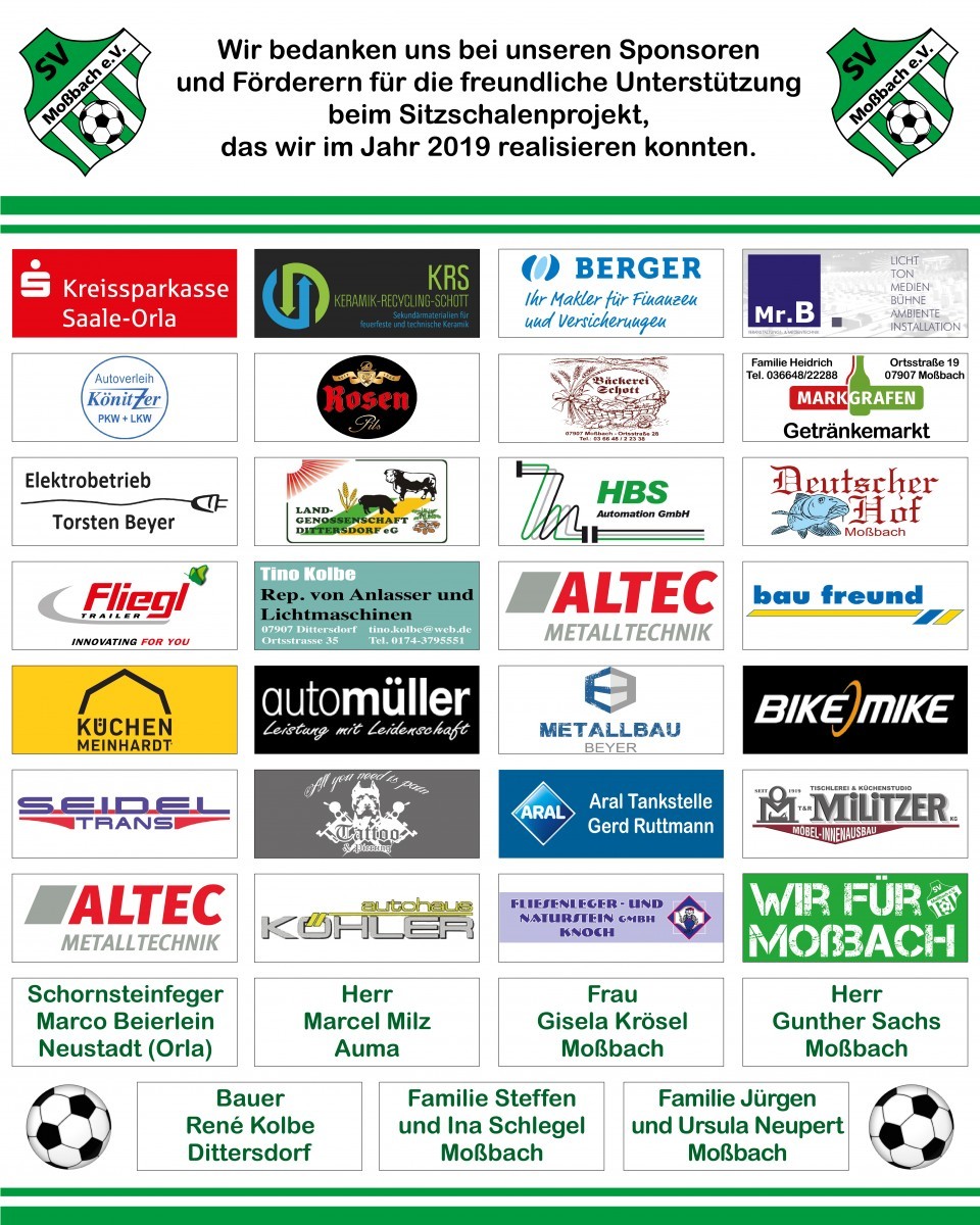 Die Schalensitz-Förderer sind nun dauerhaft verewigt ...