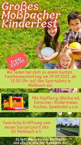 Am Sonntag: Volles Programm zum Moßbacher Kinderfest
