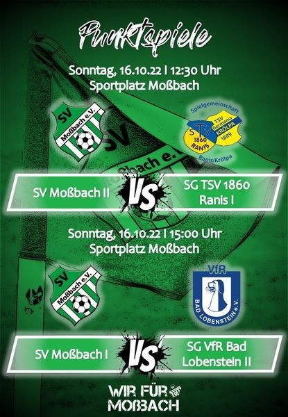 Volle Pulle voraus zum Moßbacher Heimspielsonntag