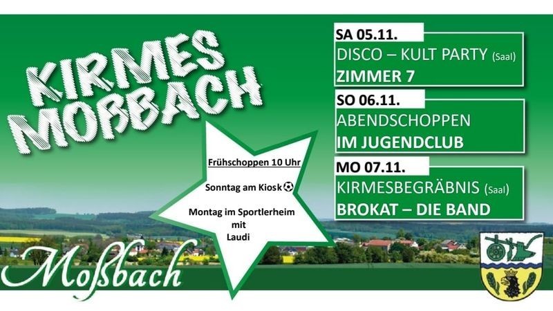 Voranzeige: Moßbacher Kirmeswochenende vom 05. bis 07. November