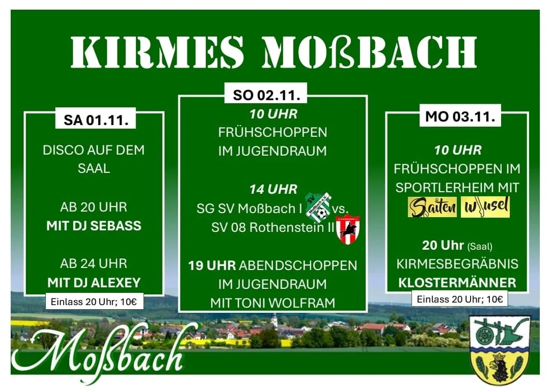 Die Moßbacher Kirmes steht bevor ...