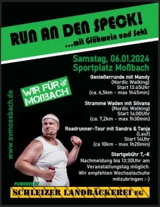 Am 06.01.2024: "RUN an den Speck" mit Glühwein & Sekt! 🏃🏃♀️
