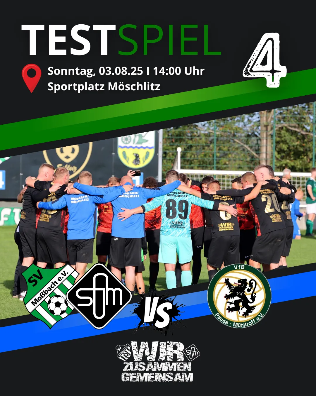 (1M) Am Sonntag geht es in Möschlitz gegen Pausa-Mühltroff ⚽